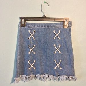 Blue denim skirt by Hayden